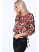 Rote dünne Bluse mit Blumen MP28546 – Online-Shop – Boutique